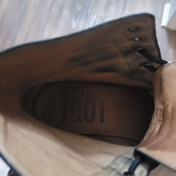 1901 Wingtip Men's boots brogue Oxford lace up leather shoes Size 11 black - Picture 4 of 15